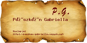 Pászkán Gabriella névjegykártya